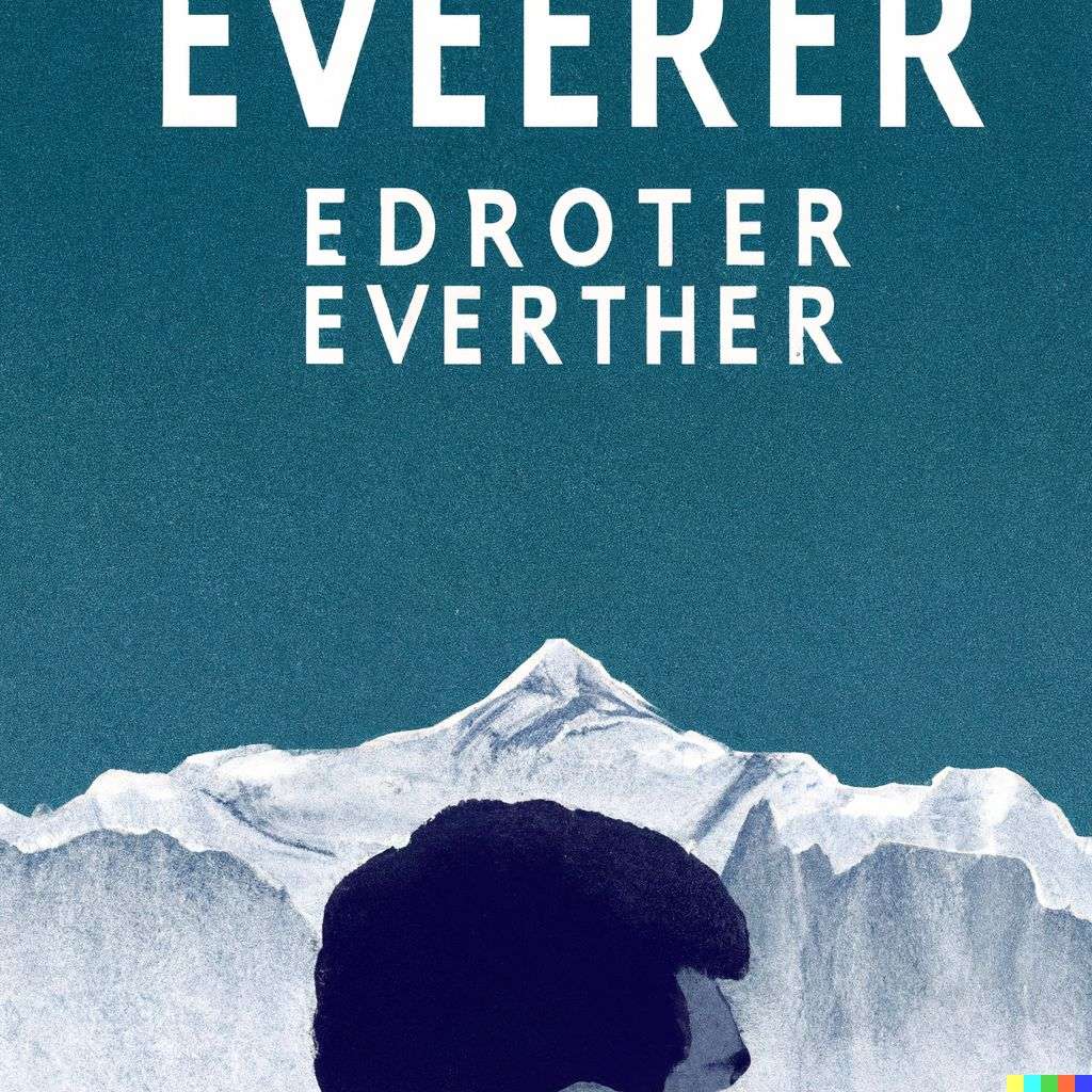 someone gazing at Mount Everest, book cover art